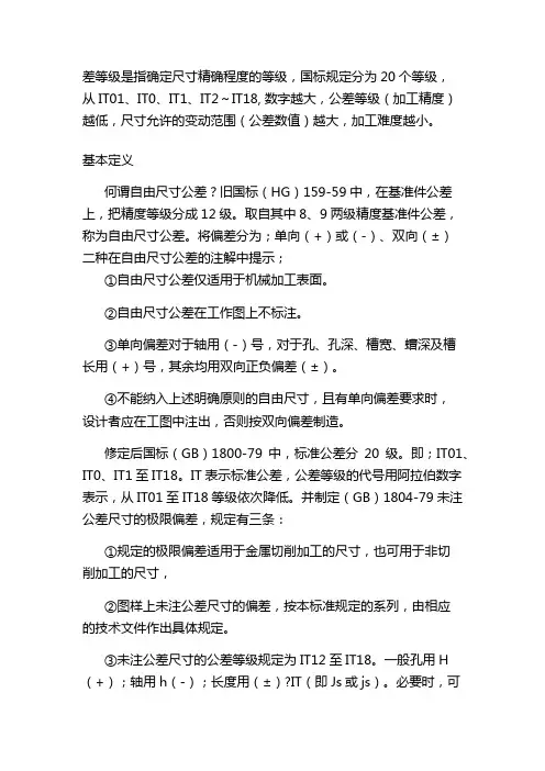 公差等级表