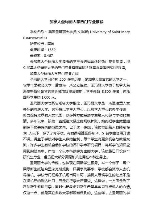加拿大圣玛丽大学热门专业推荐