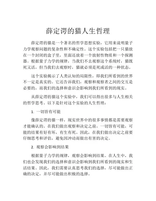 薛定谔的猫人生哲理