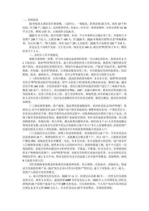 驻村工作队半年工作总结2020.docx