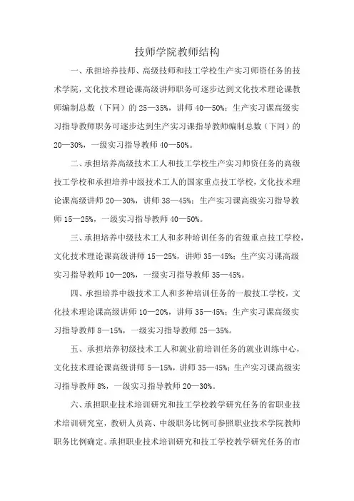 技师学院教师结构
