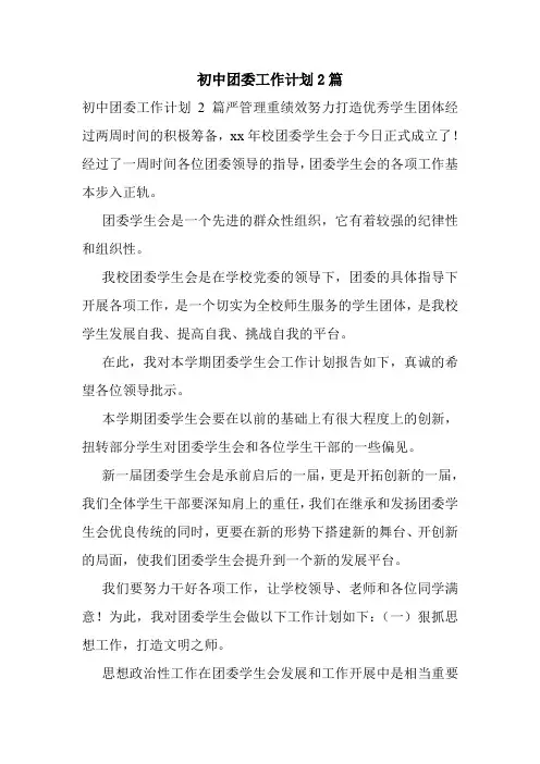 初中团委工作计划2篇.doc