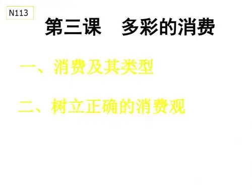 高一政治多彩的消费