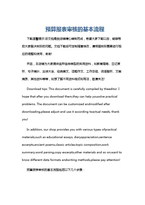 预算报表审核的基本流程