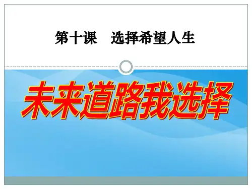 人教版9年级思品第十课第三框《未来道路我选择》课件课件PPT