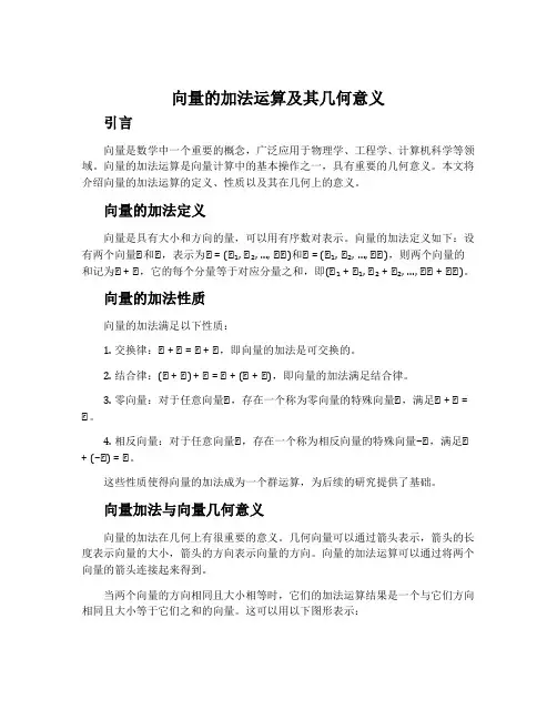 向量的加法运算及其几何意义