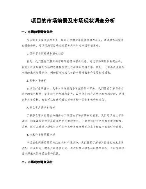项目的市场前景及市场现状调查分析