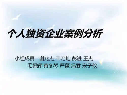 个人独资企业开办资格