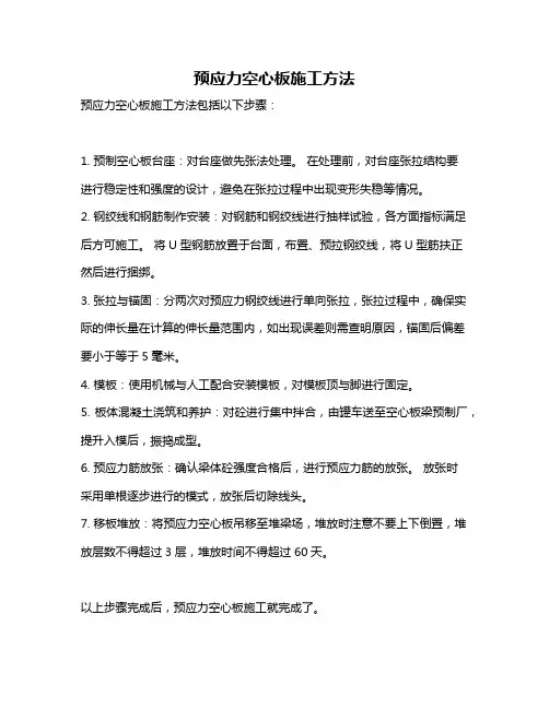 预应力空心板施工方法