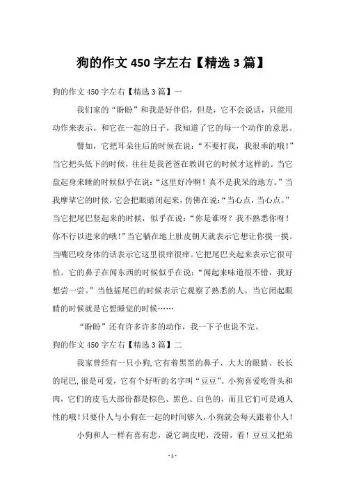 狗的作文450字左右【3篇】