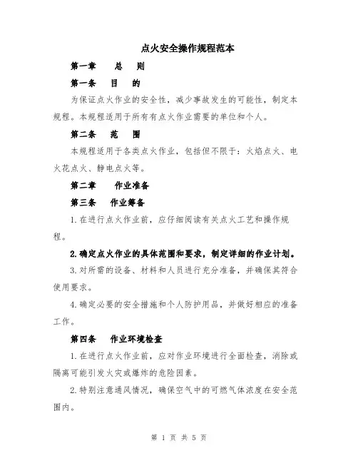 点火安全操作规程范本