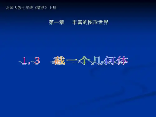 北师大版七年级上册第1章丰富的图形世界1.3截一个几何体
