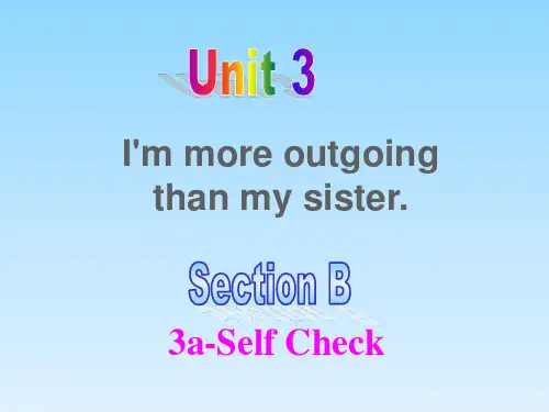 人教新目标八年级英语上册教学课件：Unit3 Section B 3aSelf Check