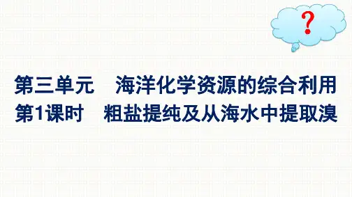 苏教版高中化学必修第一册精品课件 专题3 从海水中获得的化学物质 第3单元 粗盐提纯及从海水中提取溴