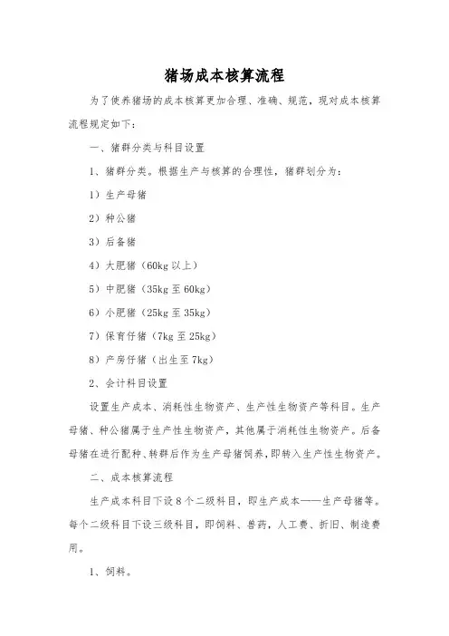 猪场成本核算流程