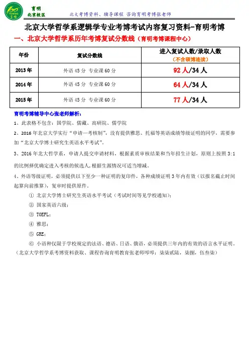 北大逻辑学专业考博招生人数-育明考博