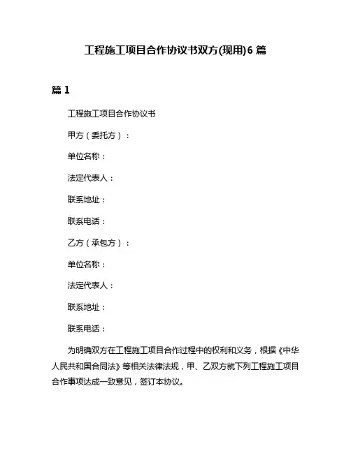 工程施工项目合作协议书双方(现用)6篇