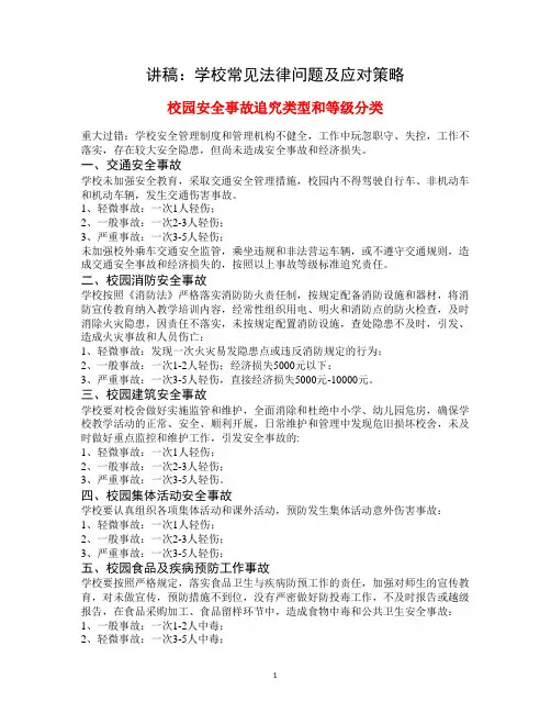 讲稿：中小学常见法律问题及应对策略