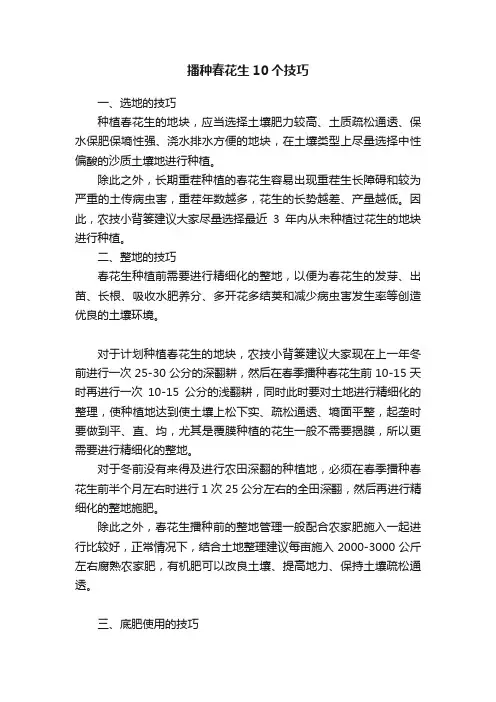 播种春花生10个技巧