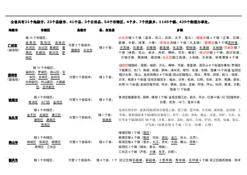 广东省各市县乡镇名称