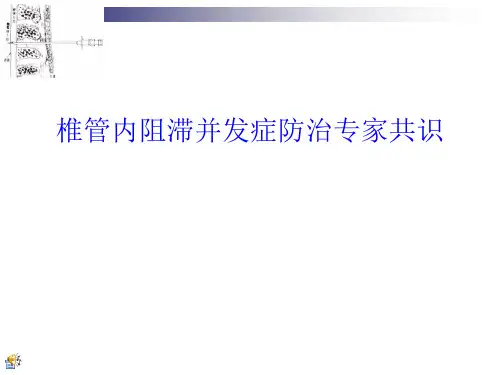 椎管内阻滞并发症防治专家共识