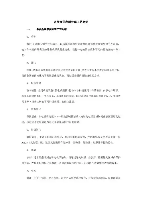 各类金属表面处理工艺介绍