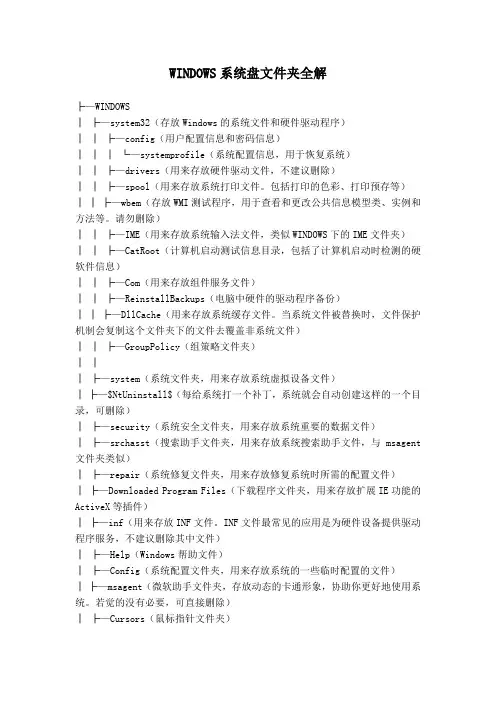 WINDOWS系统盘文件夹全解