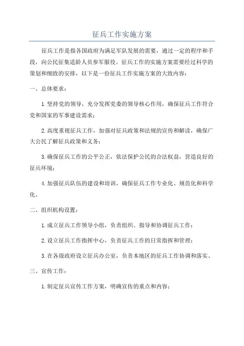 征兵工作实施方案
