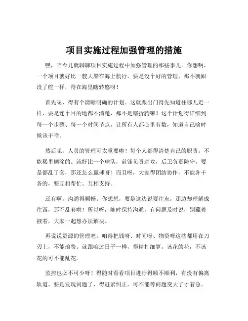 项目实施过程加强管理的措施