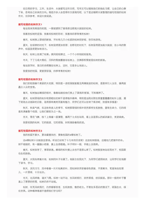 描写校园的松树作文6篇