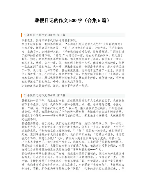 暑假日记的作文500字(合集5篇)