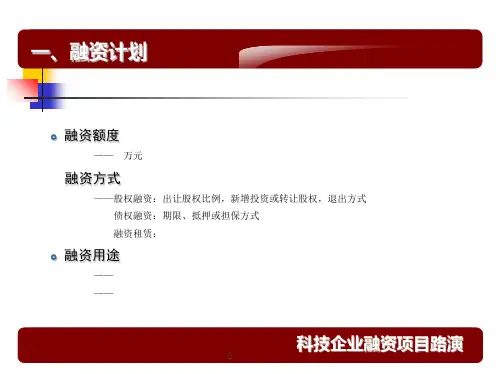 公司融资计划书ppt课件