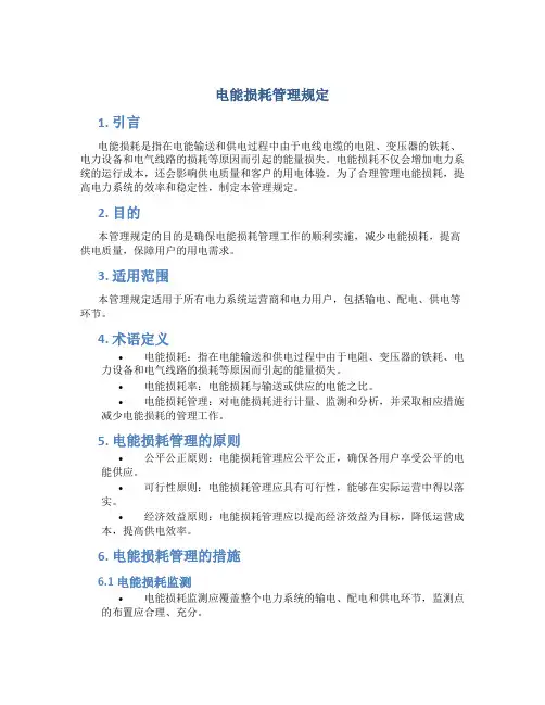 电能损耗管理规定
