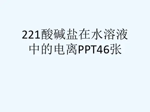 221酸碱盐在水溶液中的电离PPT46张[可修改版ppt]