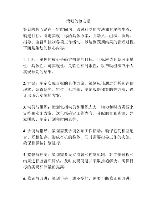 策划的核心是