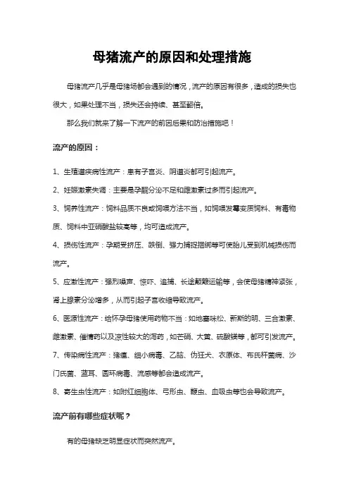 母猪流产的原因和处理措施