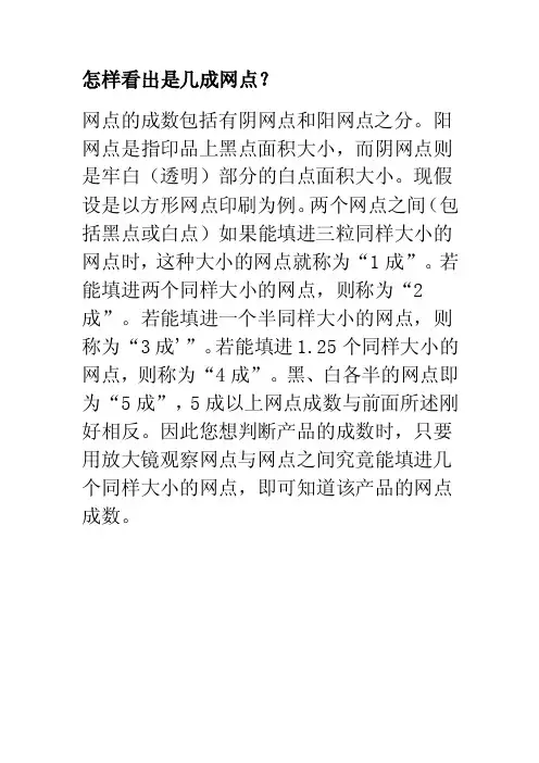 怎样看出是几成网点