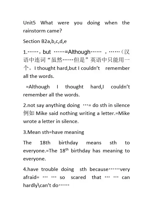 初中英语人教版八年级下册Unit5 What were you doing when