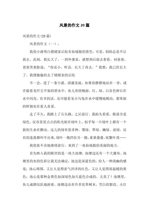 风景的作文20篇