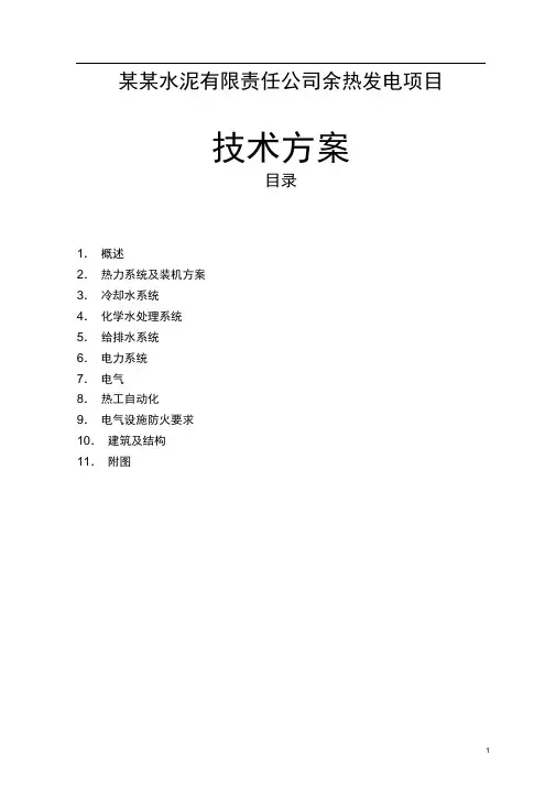 水泥有限责任公司余热发电项目可行性研究报告