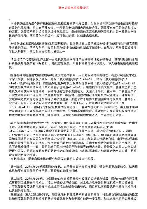 稀土永磁电机发展综述