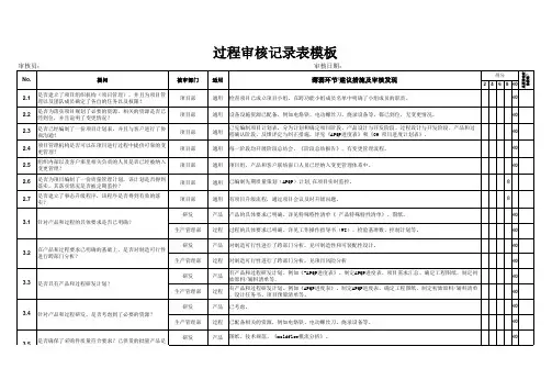 过程审核记录表模板