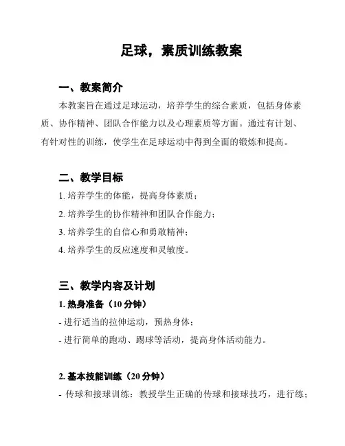 足球,素质训练教案