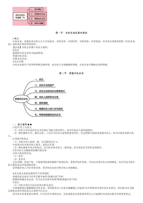 2023年注册会计师《经济法》 第六章 合伙企业法律制度