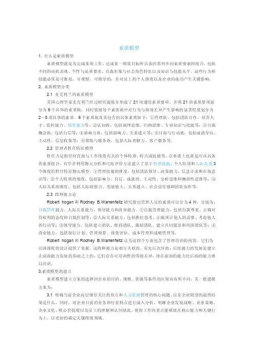 能力模型——精选推荐