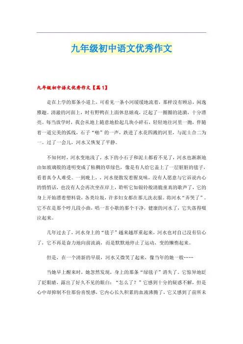 九年级初中语文优秀作文