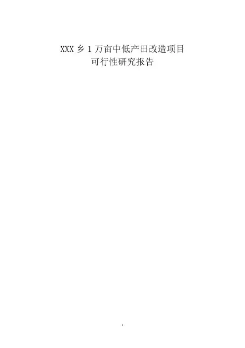 1万亩中低产田改造项目可行性研究报告