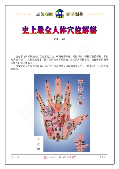 史上最全人体穴位解秘(图示)