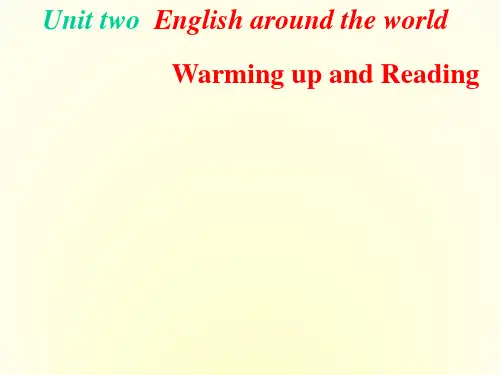 人教新课标高中英语必修1 Book 1 unit2 warming up and reading课件