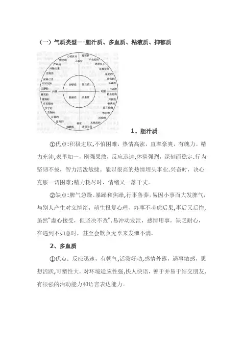 气质类型分析及孩子教育【范本模板】